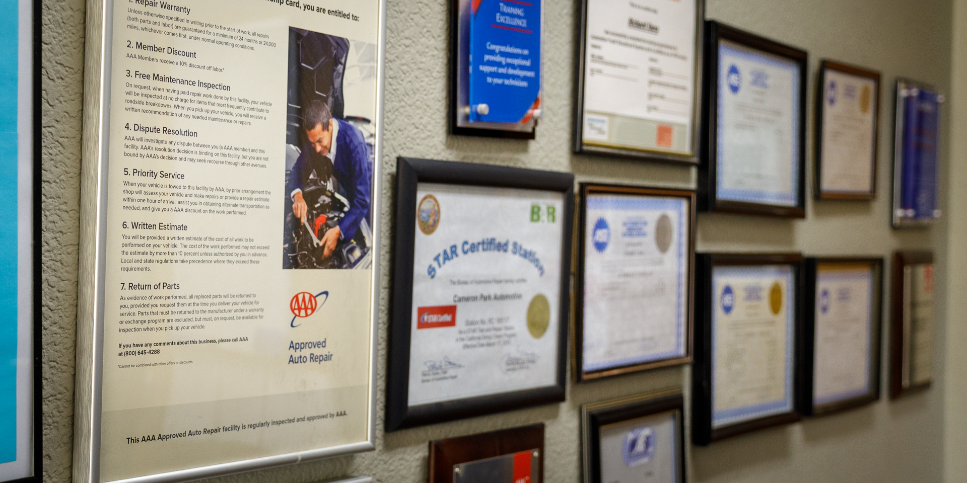 Continuing Education and Certificates Wall